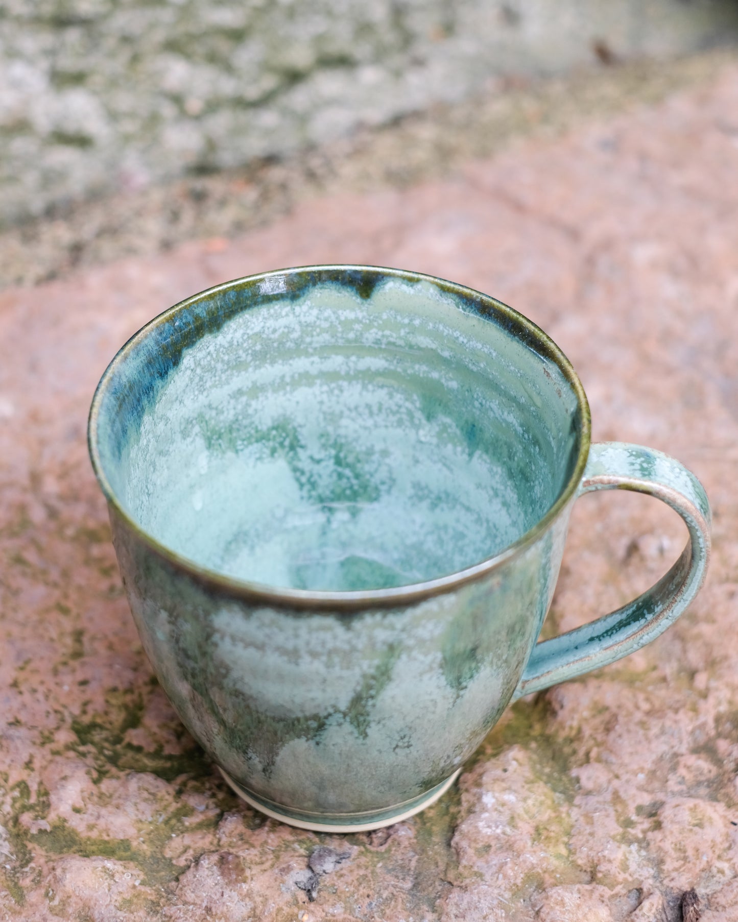 Drejad tekopp 7 dl, grönmelerad