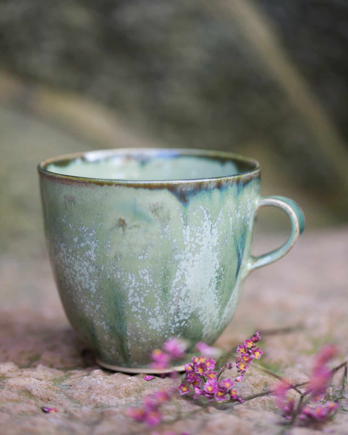 Drejad tekopp 5 dl, grönmelerad