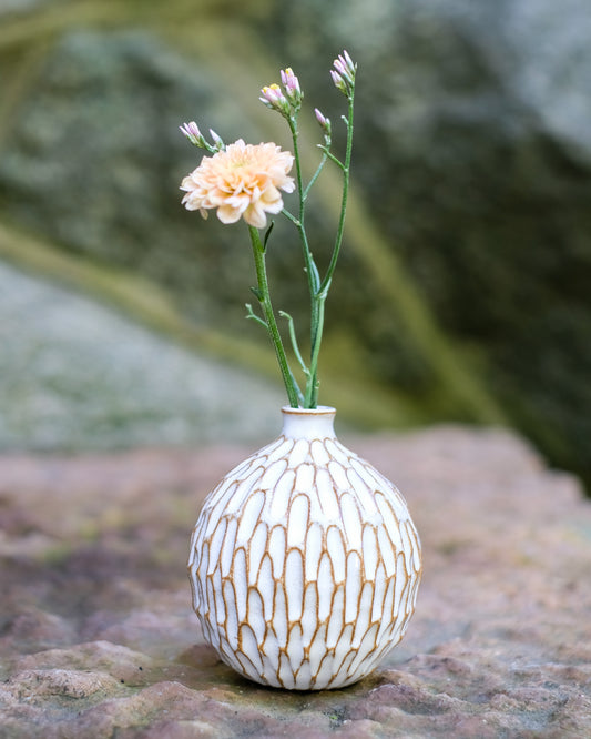 Karvad sticklingsvas vit