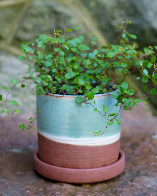 Drejad kruka med fat