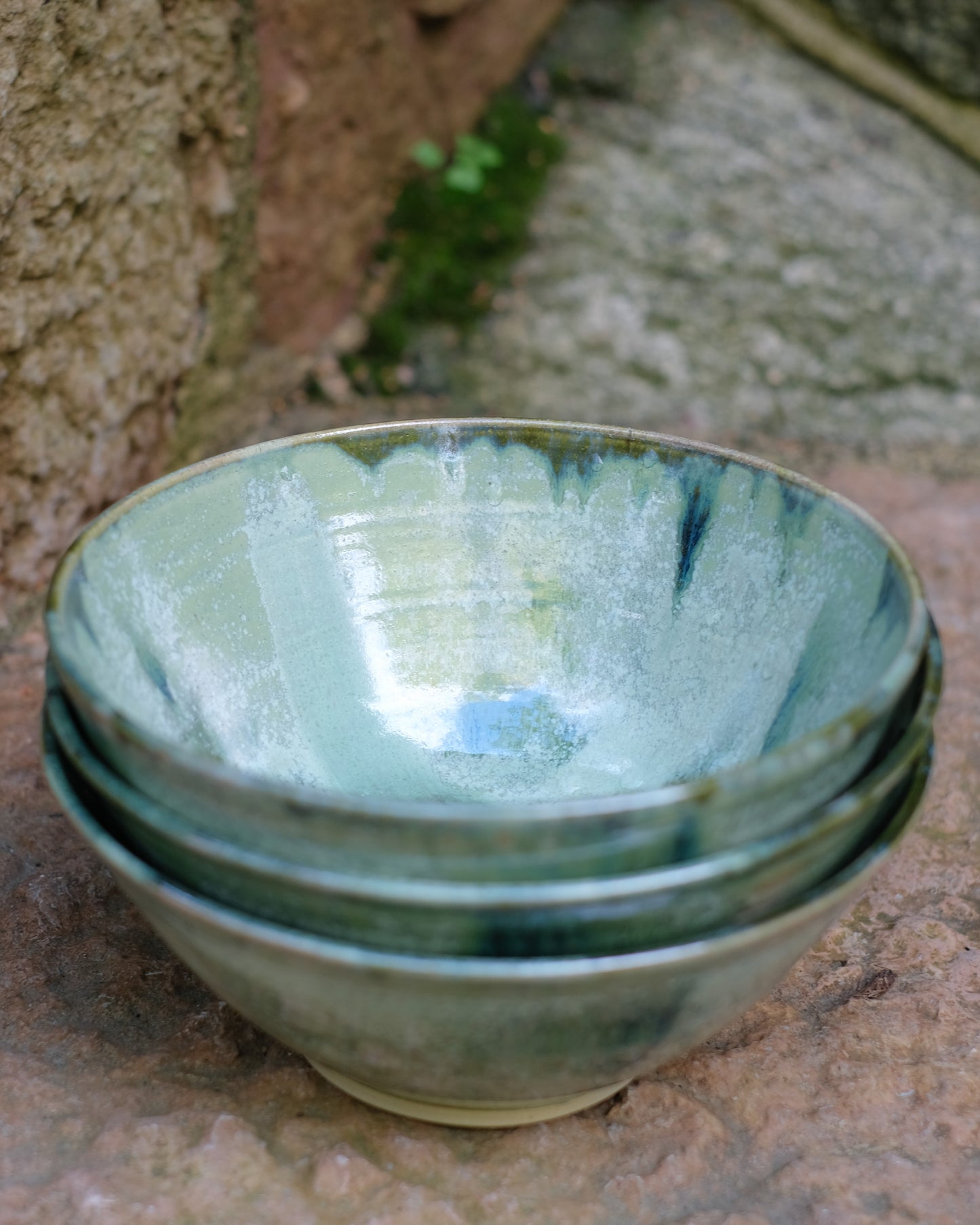 Ramen/pastaskål, grönmelerad